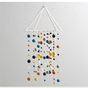 Pottery Barn Kids Felt Ball Mobile in Blue, Yellow, Orange, Gray, White